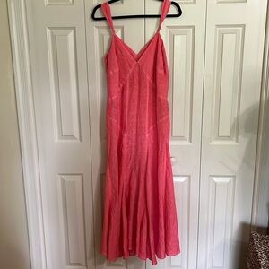 Coral  Maxi Sundress with Spaghetti Straps for Casual Wear size L